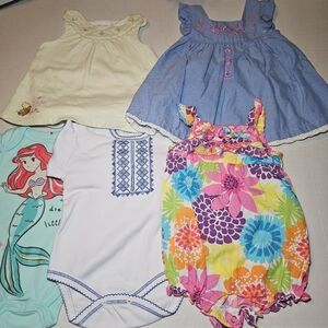 Baby Girl Clothes Lot 0 3 Months Bodysuit Romper Ariel Floral Winnie The Pooh